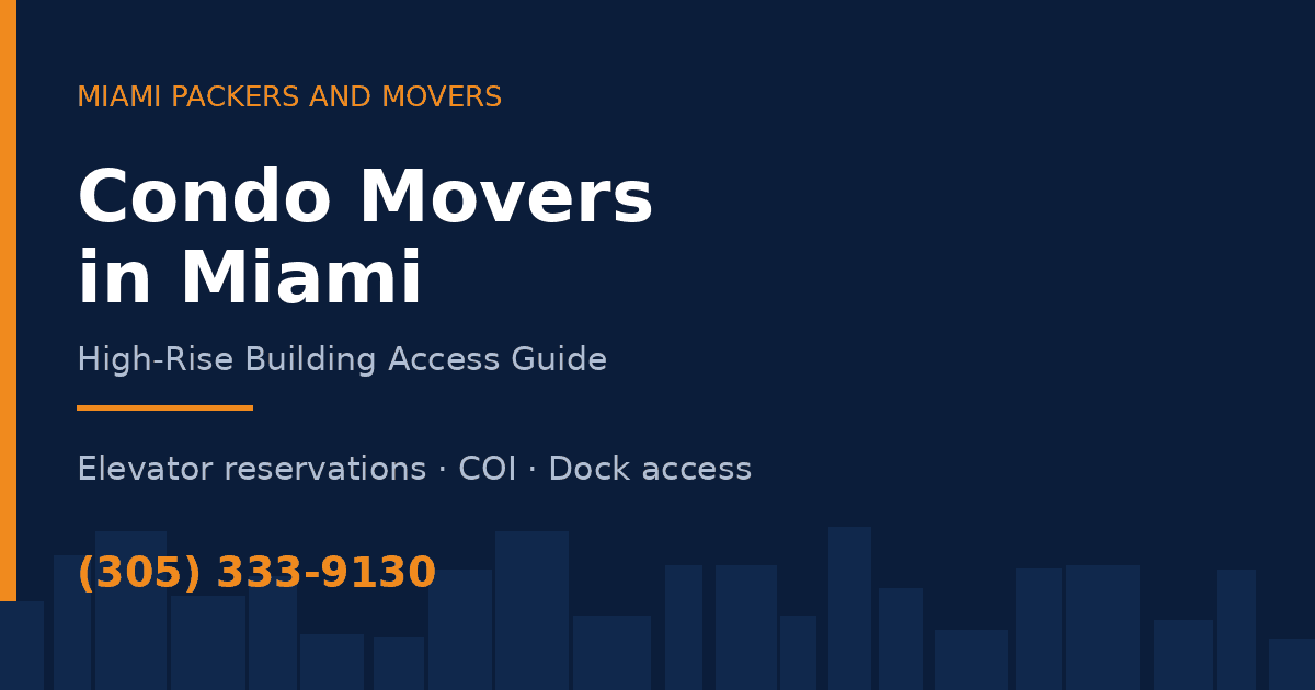 Condo movers in Miami handling a high-rise building move